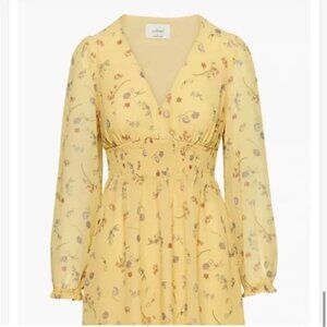Aritzia Wilfred Wistful Chiffon Dress Spring Medley Yellow Size XS